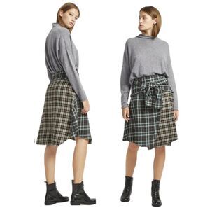 Nwt FRENCH CONNECTION  Este Plaid A-line Skirt green 4 @R